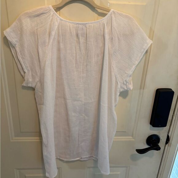 J. Crew White and Cream Embroidered Blouse size M - Picture 4 of 4